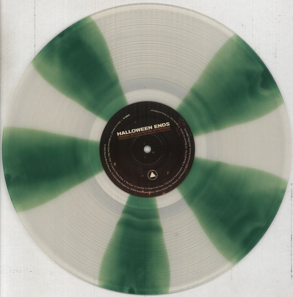 Halloween (+ Sequels) Halloween Ends - Clear With Green Pinwheel Vinyl UK vinyl LP album (LP record) H^WLPHA859587