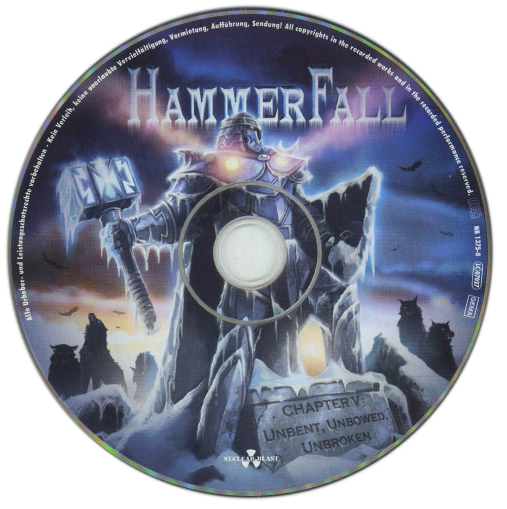 HammerFall Chapter V: Unbent, Unbowed, Unbroken German CD album (CDLP) 1DYCDCH743776