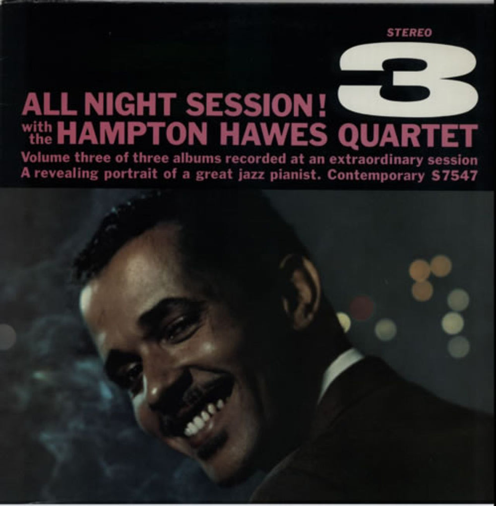 Hampton Hawes All Night Session! Volume 3 US vinyl LP album (LP record) S7547