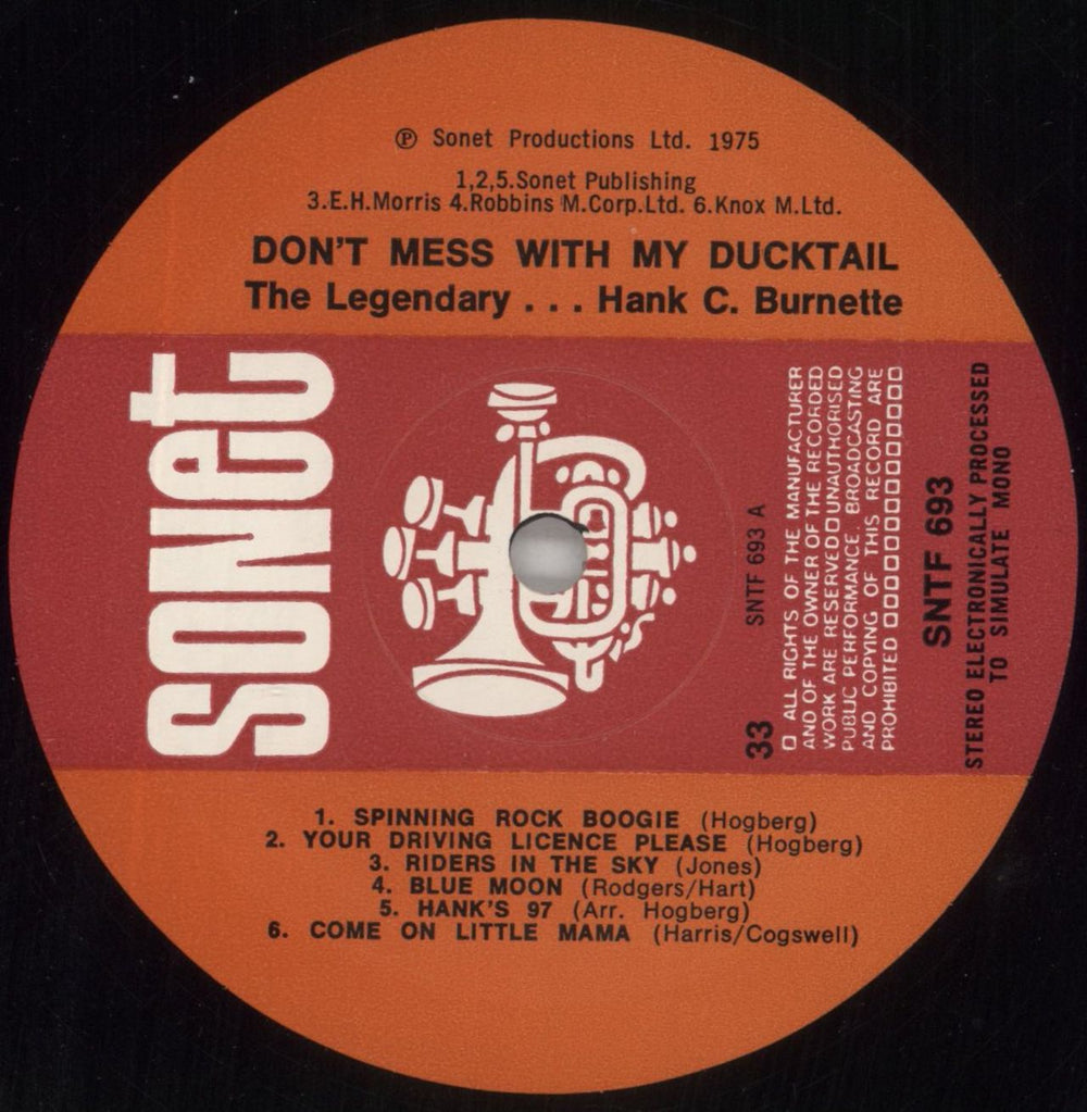 Hank C. Burnette Don't Mess With My Ducktail UK vinyl LP album (LP record) 7HBLPDO494644