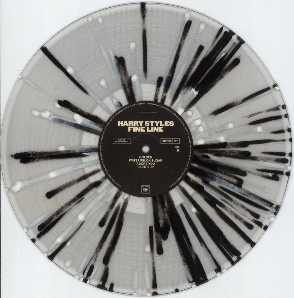 Harry Styles Fine Line - 180gm Clear With Black & White Splatter Vinyl UK 2-LP vinyl record set (Double LP Album) QHS2LFI879144