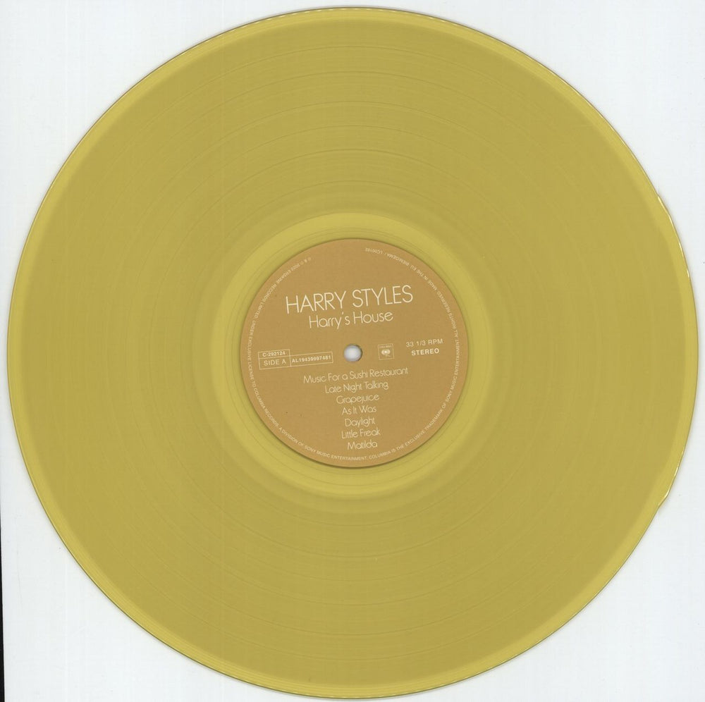 Harry Styles Harry's House - 180gm Yellow Vinyl - Shrink + Hype-sticker UK vinyl LP album (LP record) QHSLPHA872626