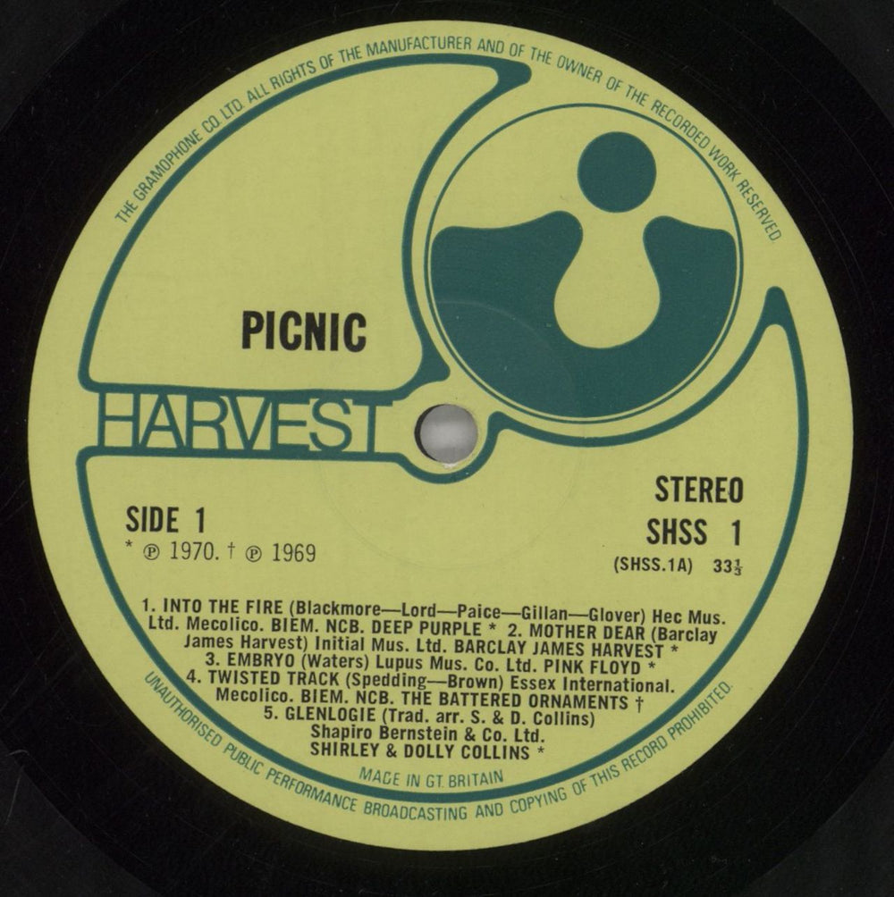 Harvest Label Picnic - A Breath Of Fresh Air UK 2-LP vinyl record set (Double LP Album) HRV2LPI119110