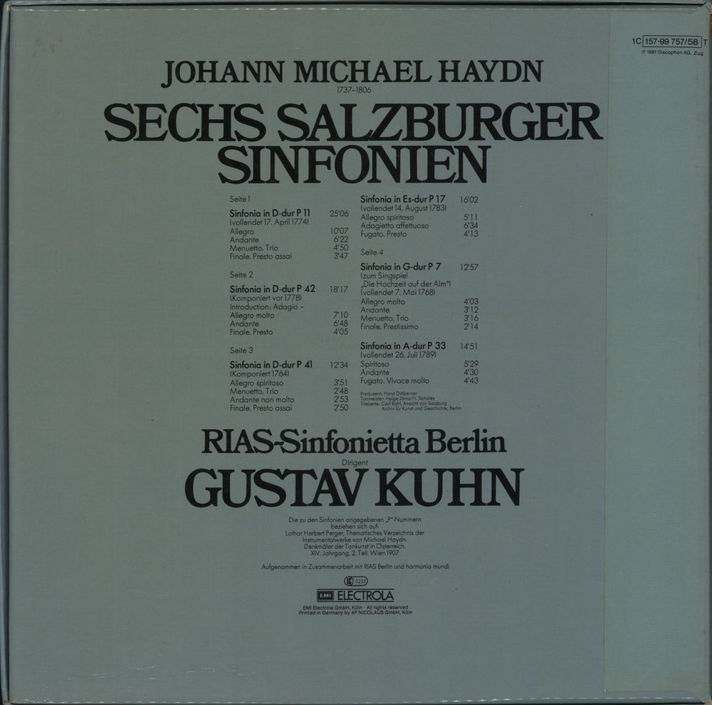 Hayden Hayden: Sechs Salzburger Sinfonien German Vinyl Box Set