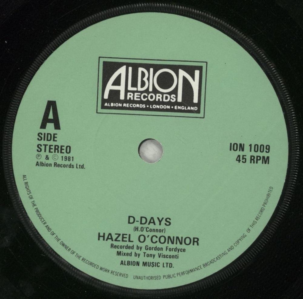 Hazel O'Connor D-Days UK 7" vinyl single (7 inch record / 45) OCN07DD553081