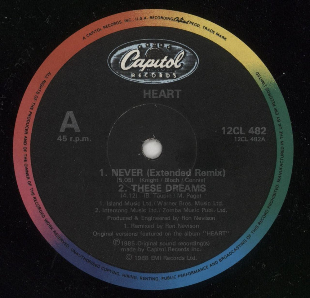 Heart Never / These Dreams UK 12" vinyl single (12 inch record / Maxi-single) HEA12NE24083
