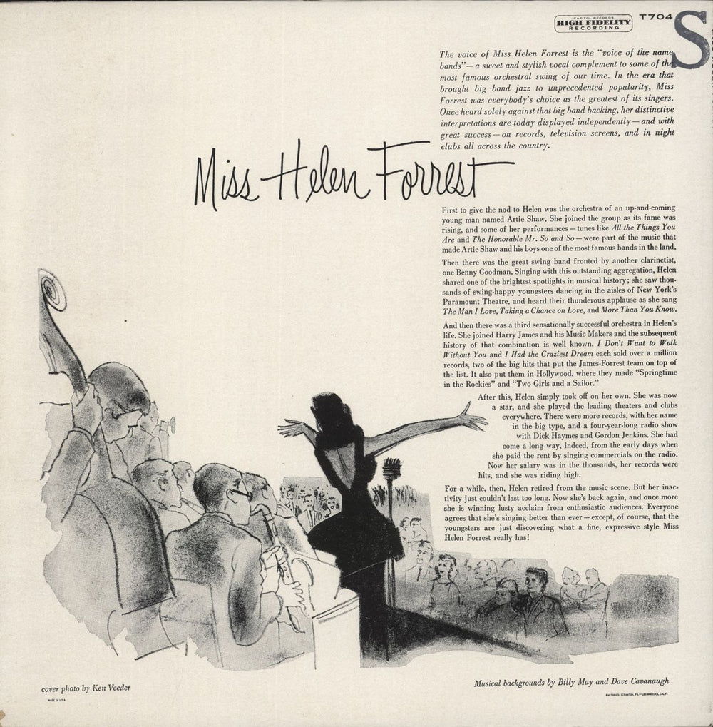 Helen Forrest Voice Of The Name Bands US vinyl LP album (LP record)