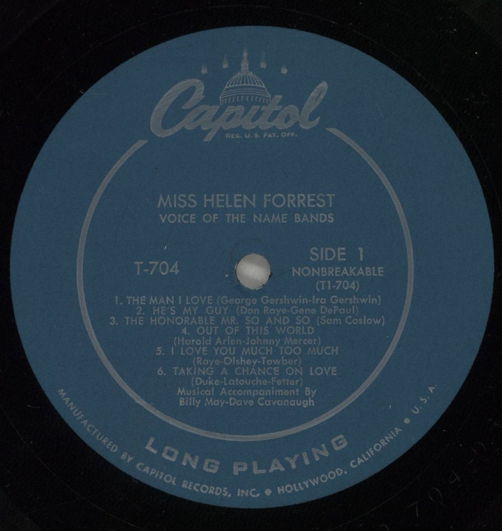 Helen Forrest Voice Of The Name Bands US vinyl LP album (LP record) HKRLPVO880522
