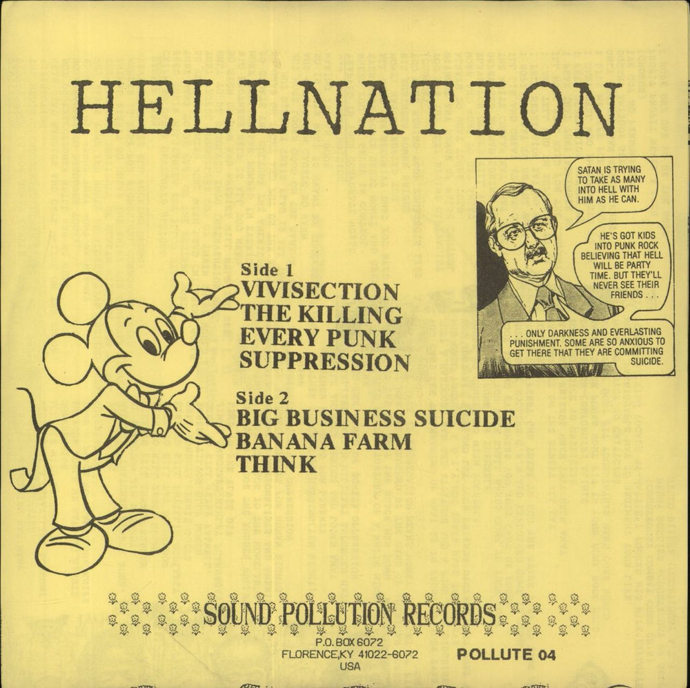 Hellnation Suppression US 7" vinyl single (7 inch record / 45)