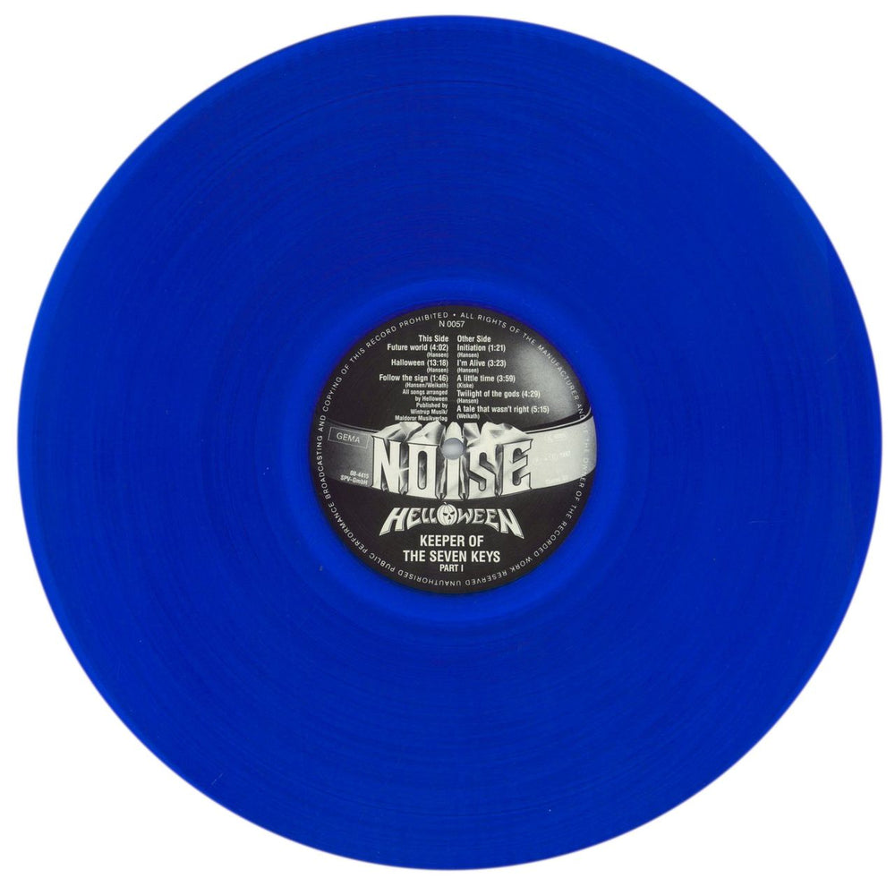 Helloween Keeper Of The Seven Keys - Part I - Blue Vinyl + Poster German vinyl LP album (LP record) HLOLPKE851105