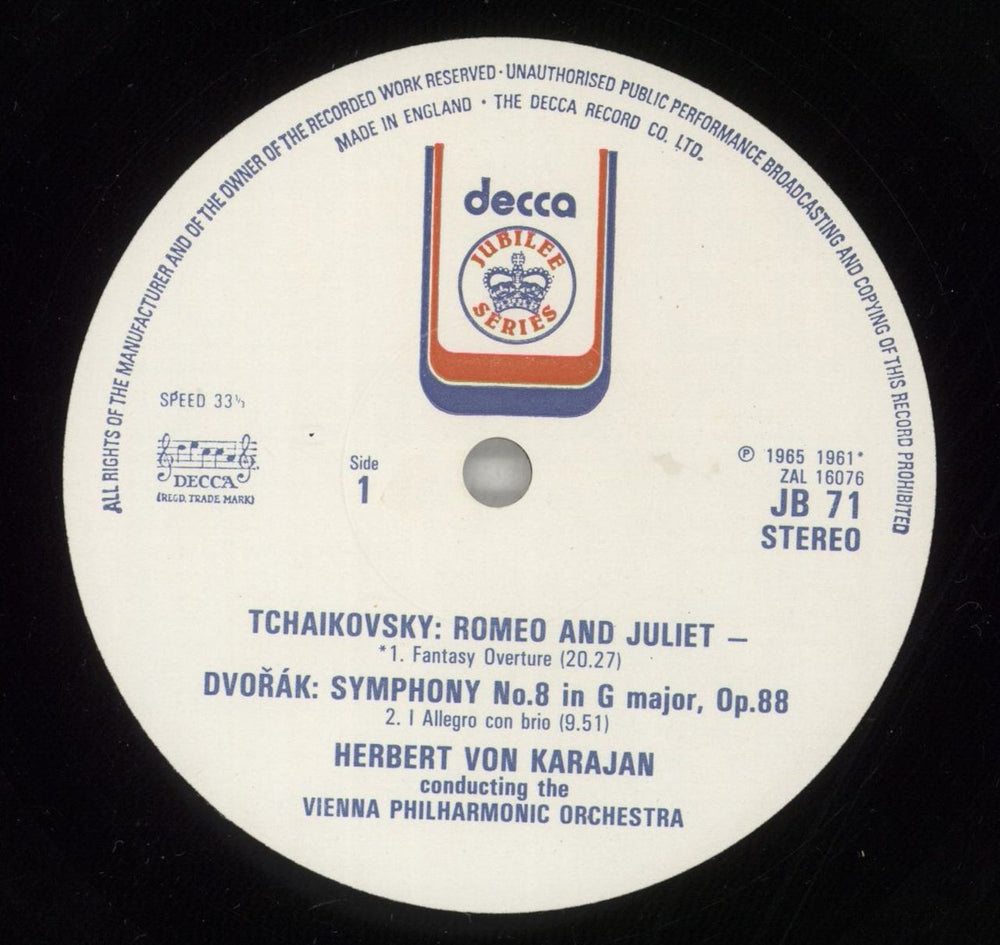 Herbert Von Karajan Dvorák Symphony No.8 In G Major, Op.88 / Tchaikovsky Romeo & Juliet - Fantasy Overture UK vinyl LP album (LP record) HK3LPDV864403