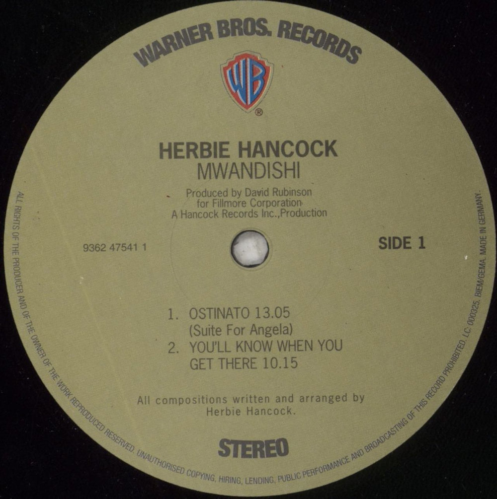 Herbie Hancock Mwandishi German vinyl LP album (LP record) HHALPMW853578