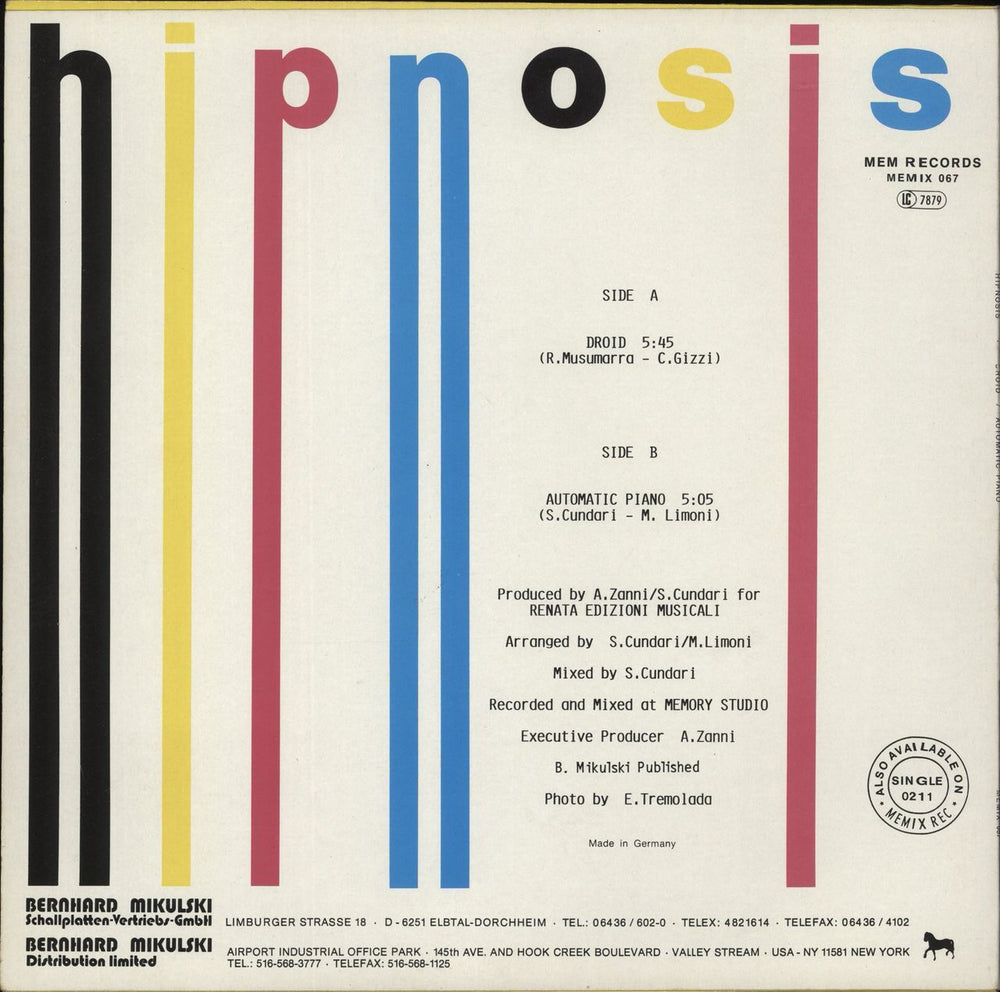 Hipnosis Droid German 12" vinyl single (12 inch record / Maxi-single)