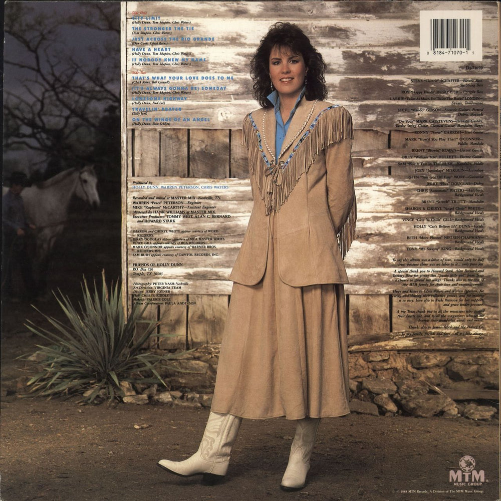 Holly Dunn Across The Rio Grande US vinyl LP album (LP record) 081847107015