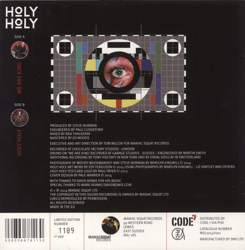 Holy Holy We Are King - Autographed UK 7" vinyl picture disc (7 inch picture disc single) 5060366781130