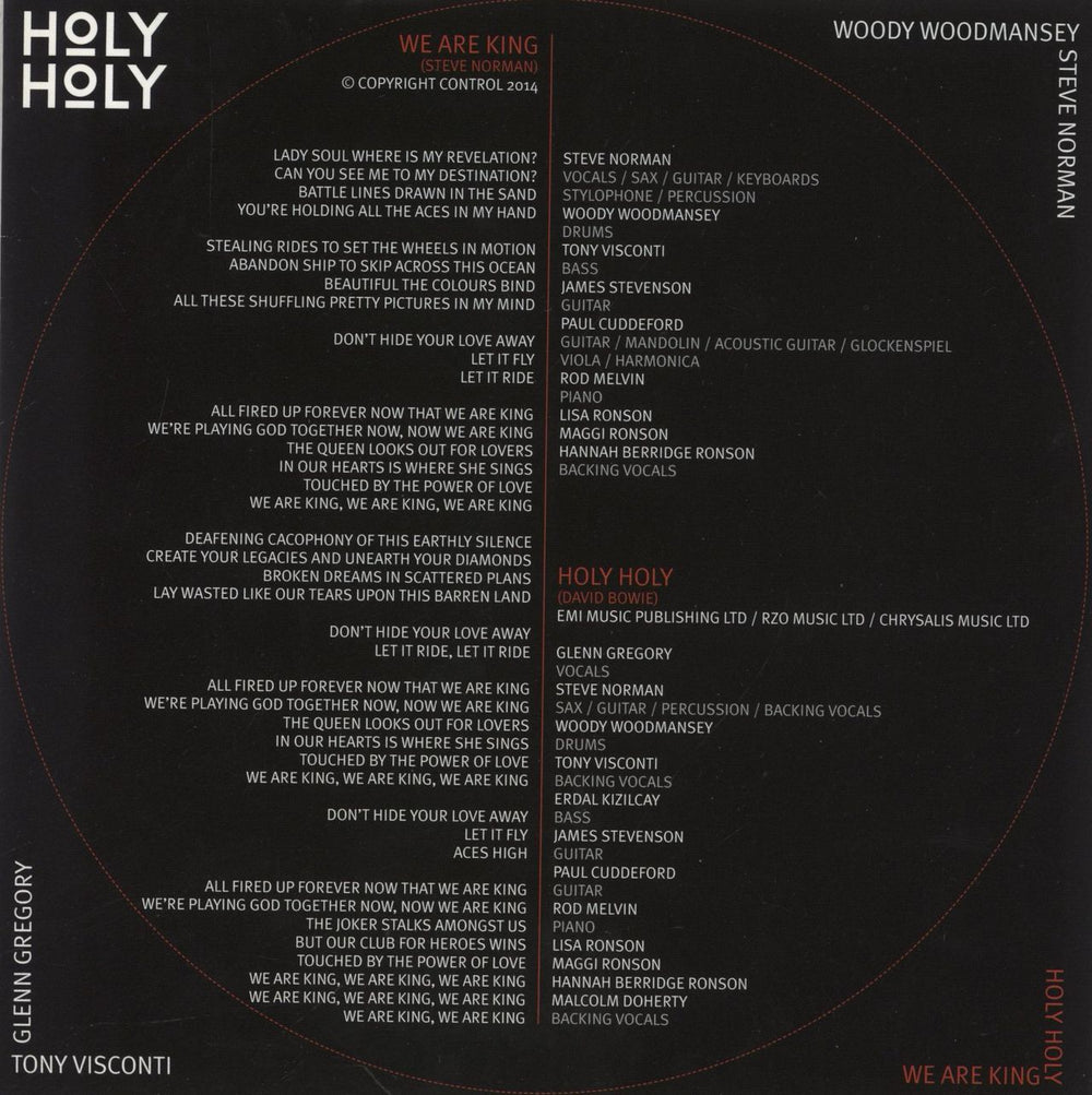 Holy Holy We Are King - Autographed UK 7" vinyl picture disc (7 inch picture disc single) MSL2014V001