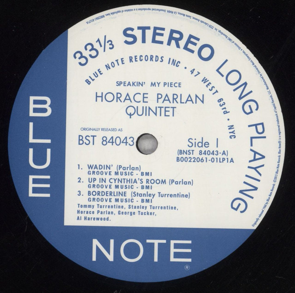 Horace Parlan Speakin' My Piece - 45RPM 180 Gram US 2-LP vinyl record set (Double LP Album) HPR2LSP845504