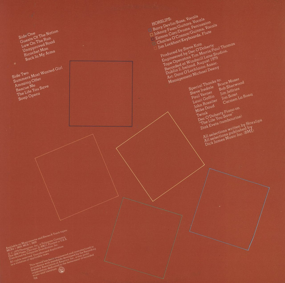 Horslips Short Stories / Tall Tales US vinyl LP album (LP record)