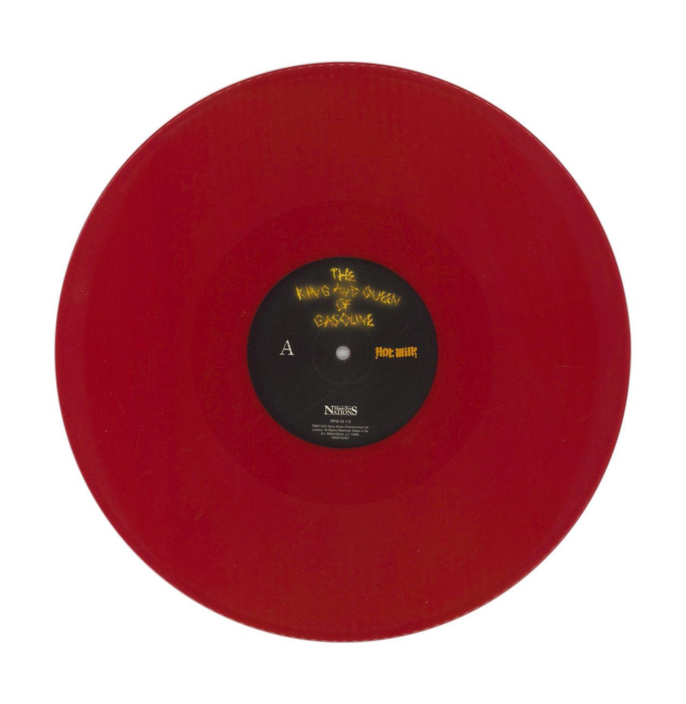 Hot Milk The King And Queen Of Gasoline - Red Vinyl UK 12" vinyl single (12 inch record / Maxi-single) 6Q-12TH859687
