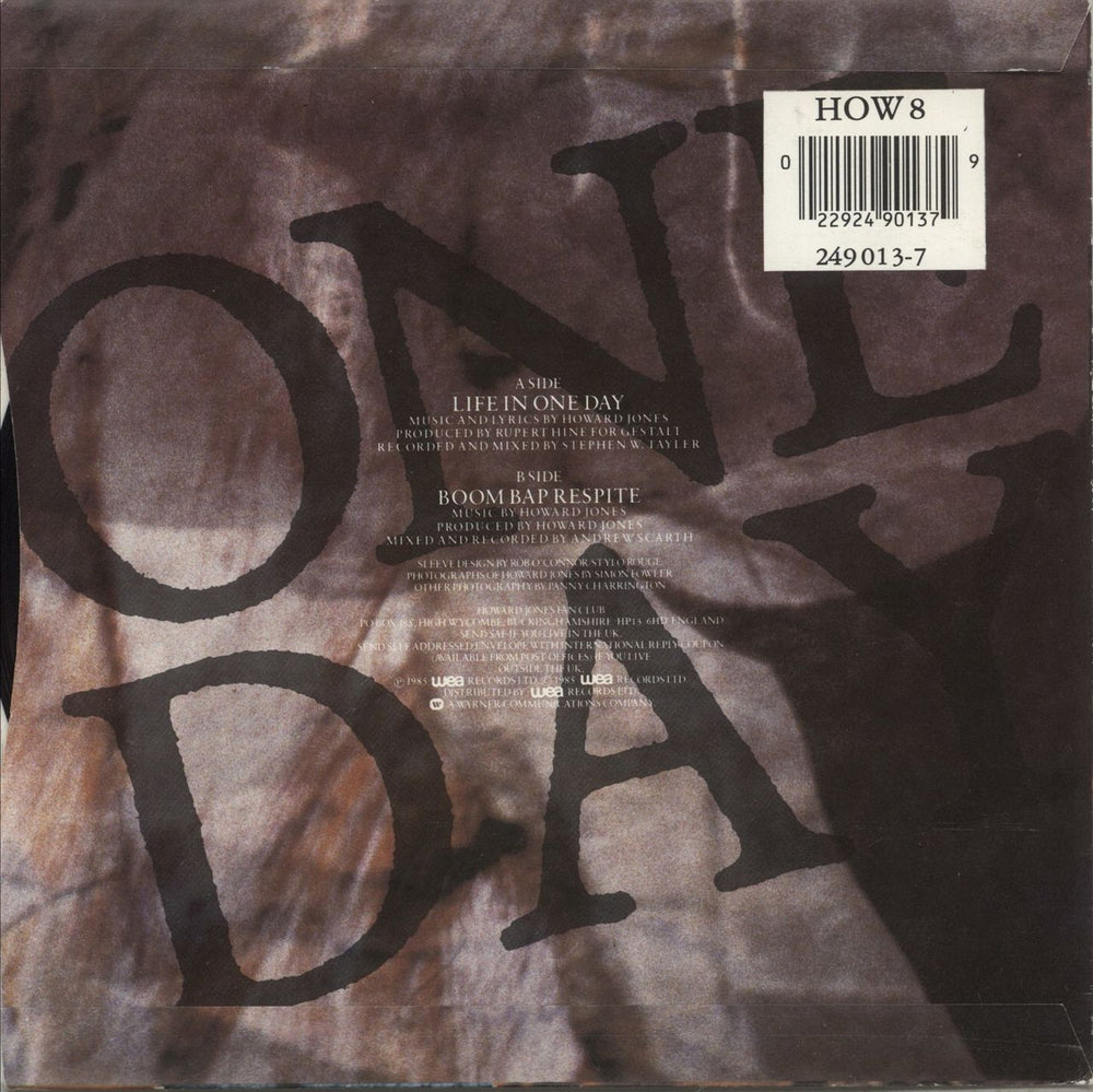 Howard Jones Life In One Day UK 7" vinyl single (7 inch record / 45) 022924901379