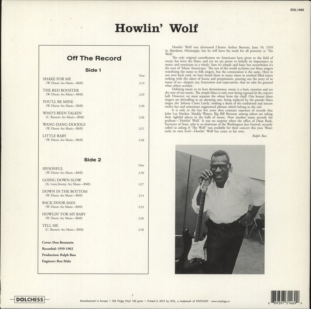Howlin' Wolf Howlin' Wolf UK vinyl LP album (LP record) 889397314699