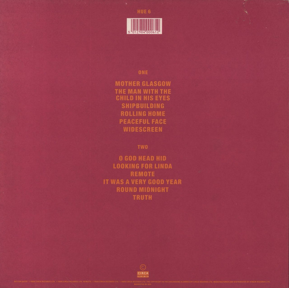 Hue & Cry Bitter Suite + Bonus 12" - Stickered UK 2-LP vinyl record set (Double LP Album) 5012984000612