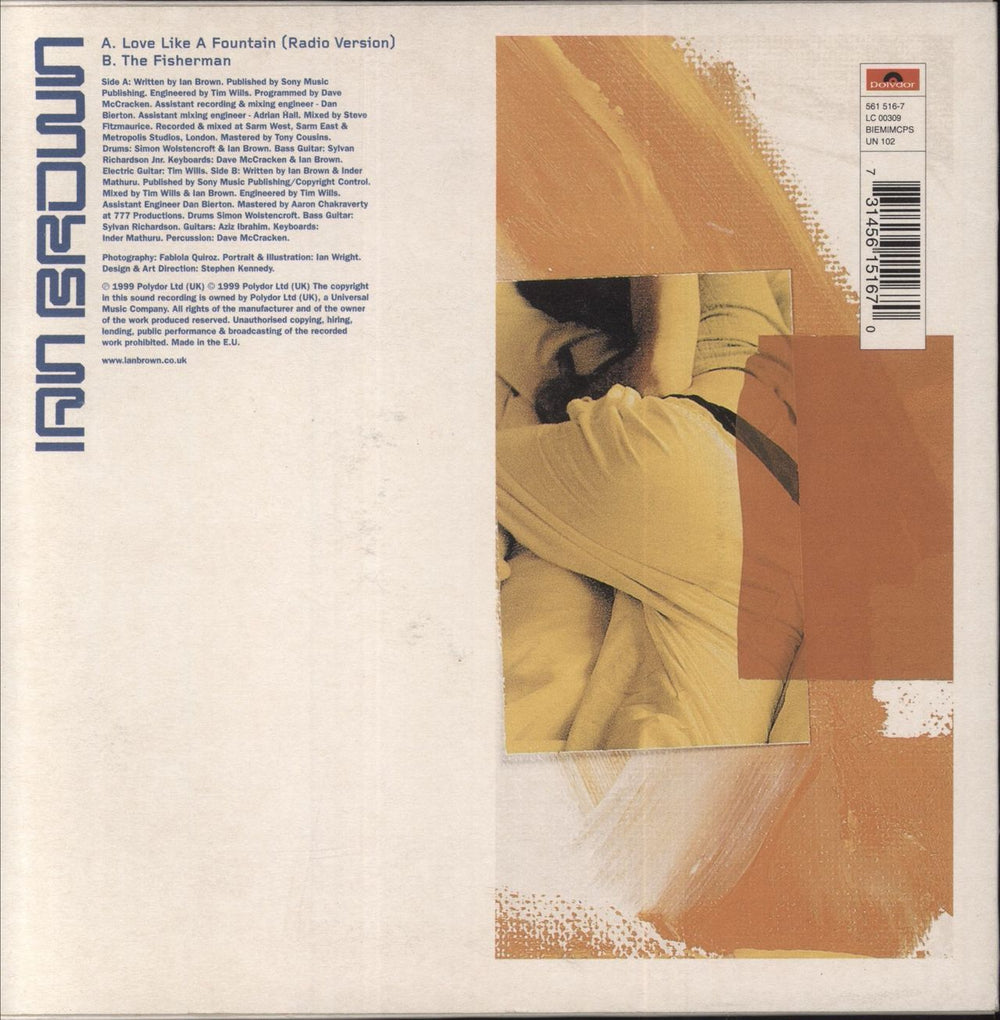 Ian Brown Love Like A Fountain UK 7" vinyl single (7 inch record / 45) 731456151670