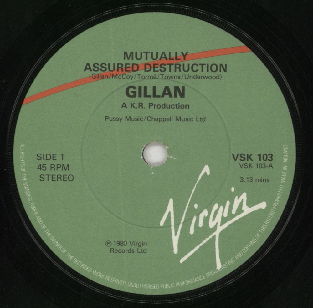 Ian Gillan Mutually Assured Destruction - Fold-out Sleeve UK 7" vinyl single (7 inch record / 45) GIL07MU50743