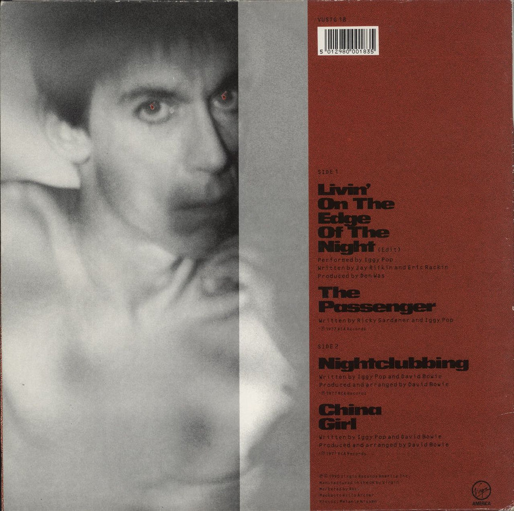 Iggy Pop Livin' On The Edge Of The Night - Limited Edition UK 12" vinyl single (12 inch record / Maxi-single) 5012980001835