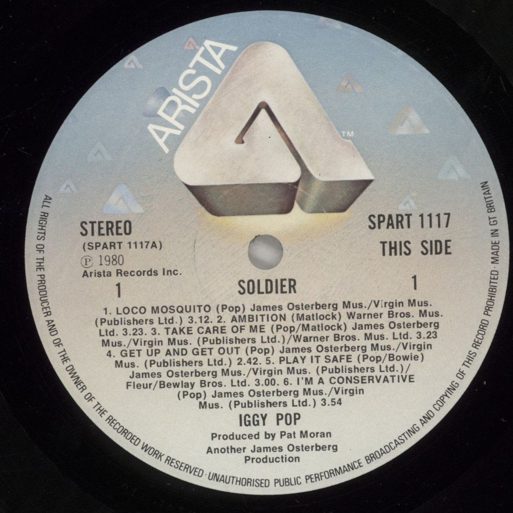 Iggy Pop Soldier UK vinyl LP album (LP record) IGGLPSO336863