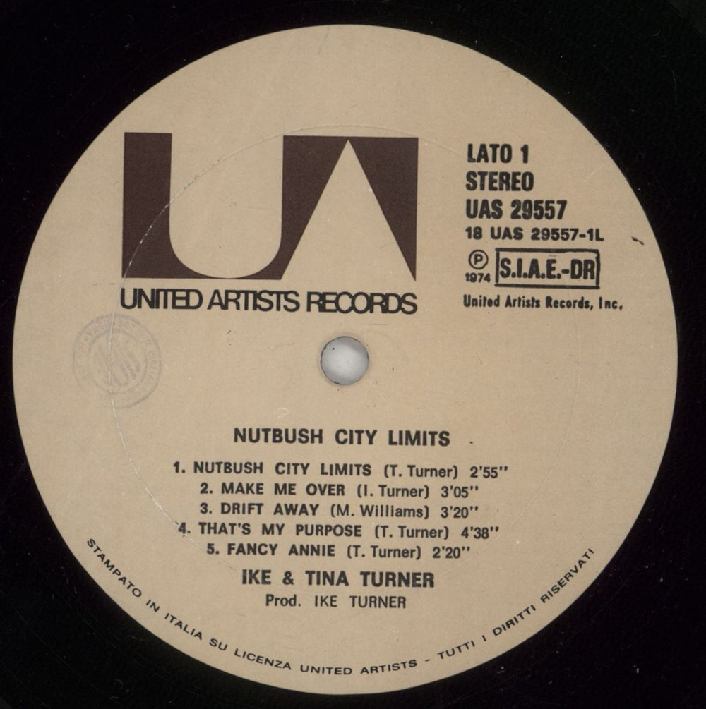 Ike & Tina Turner Nutbush City Limits Italian vinyl LP album (LP record) I&TLPNU877261