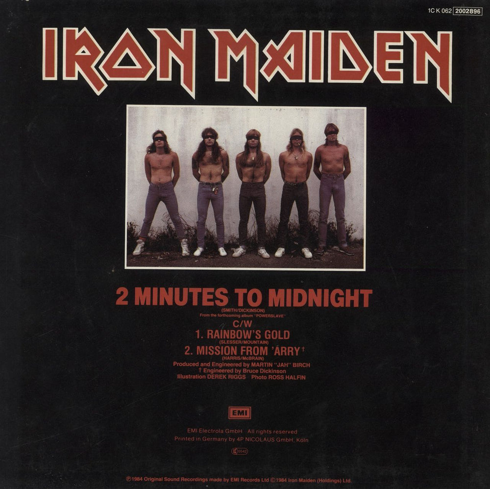 Iron Maiden 2 Minutes To Midnight - EX German 12" vinyl single (12 inch record / Maxi-single)