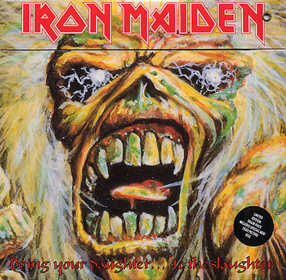 Iron Maiden Bring Your Daughter.... To The Slaughter UK 7" vinyl picture disc (7 inch picture disc single) EMPD171