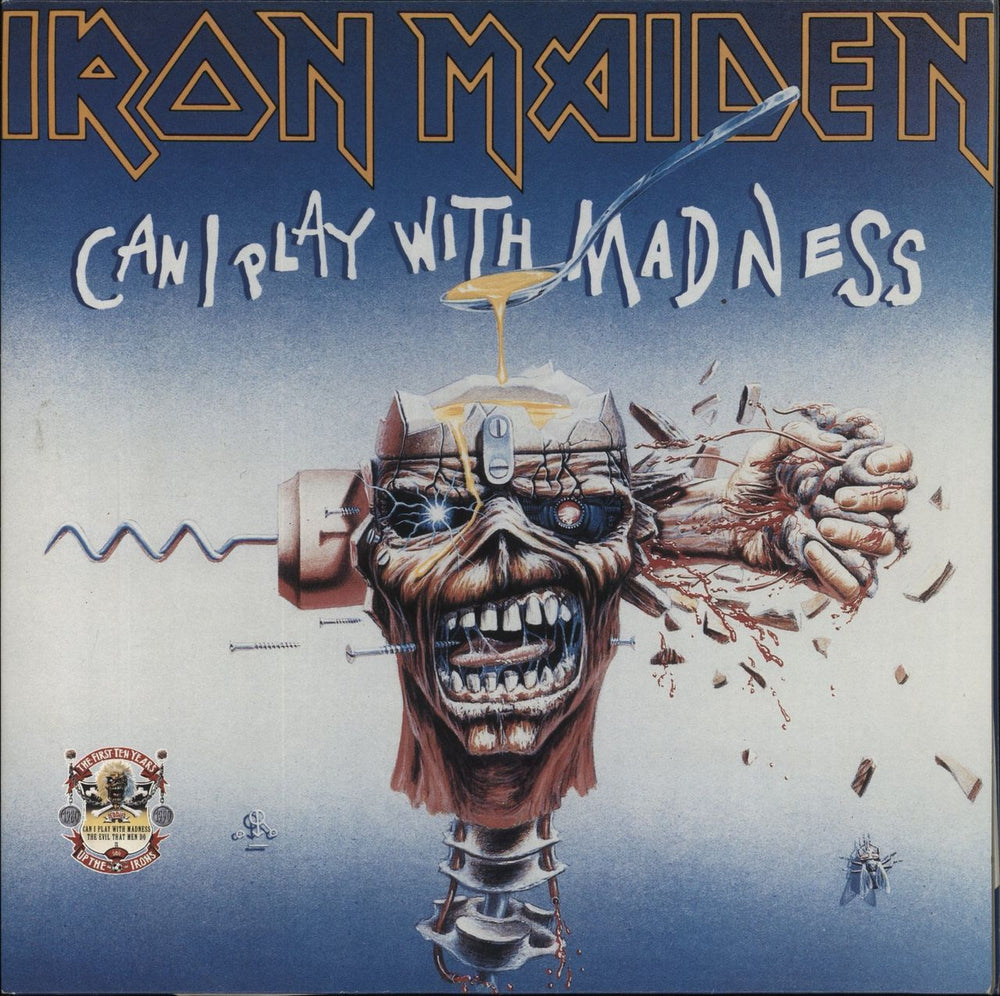 Iron Maiden Can I Play With Madness / The Evil That Men Do - VG UK 12" vinyl single (12 inch record / Maxi-single) IRN9