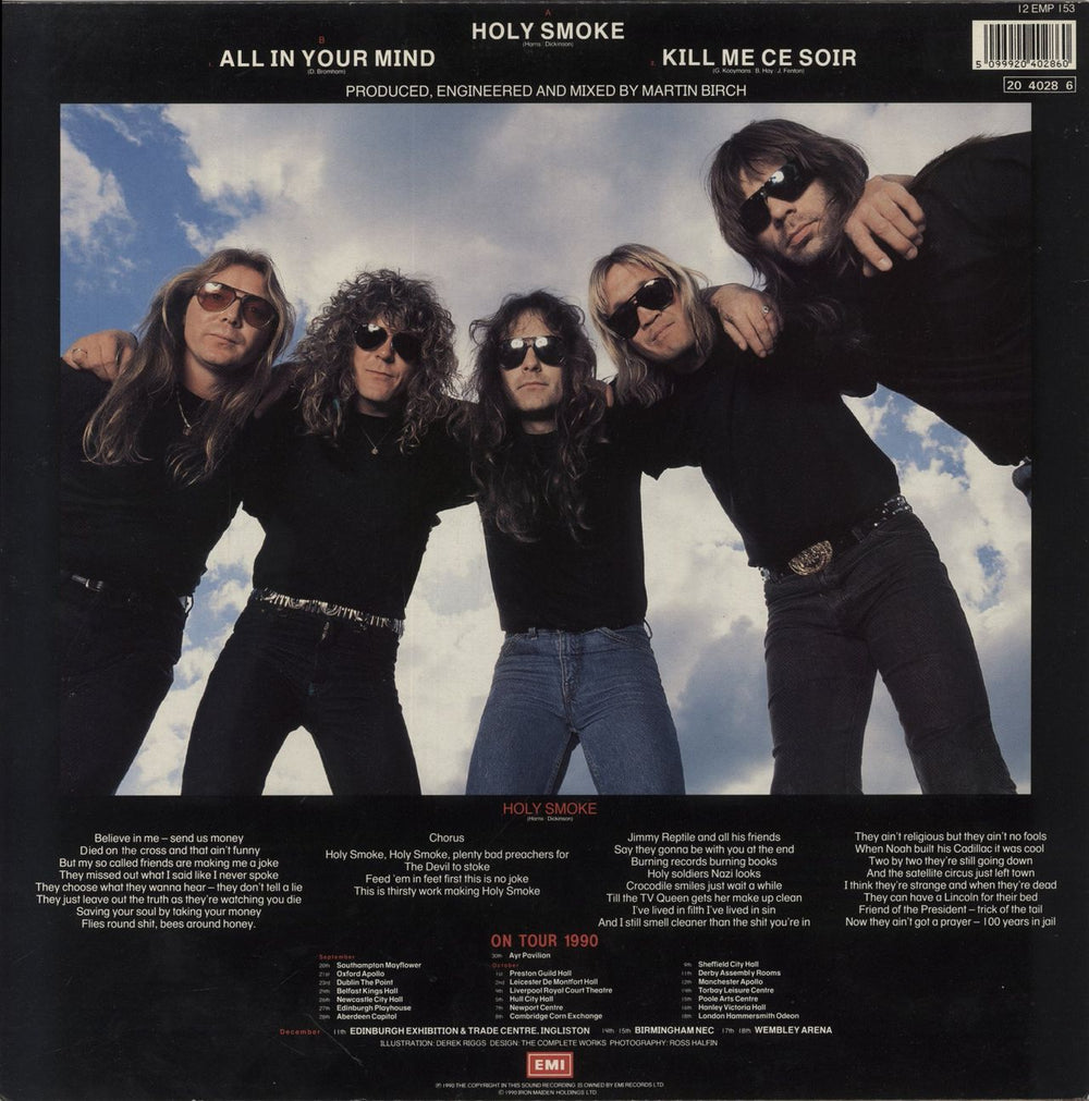 Iron Maiden Holy Smoke UK 12" vinyl single (12 inch record / Maxi-single) 5099920402860