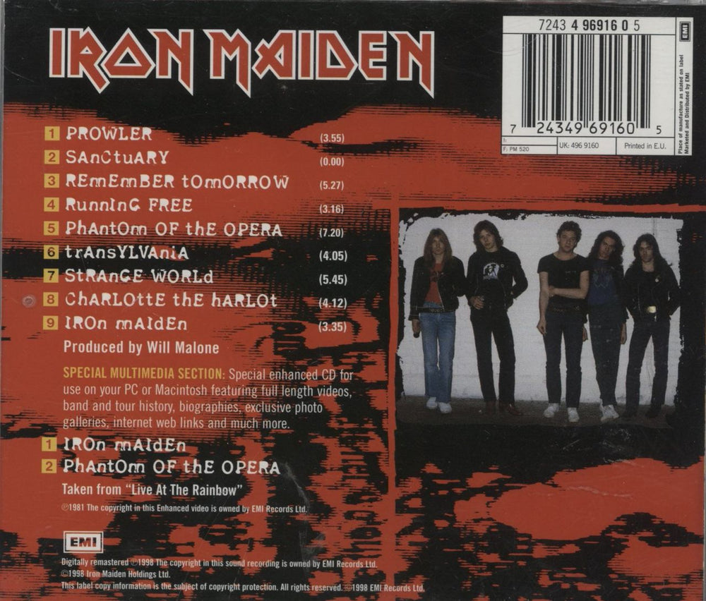 Iron Maiden Iron Maiden UK CD album (CDLP) 724349691605