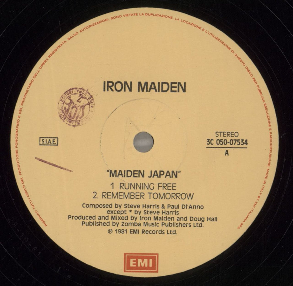 Iron Maiden Maiden Japan Italian 12" vinyl single (12 inch record / Maxi-single) IRO12MA162192