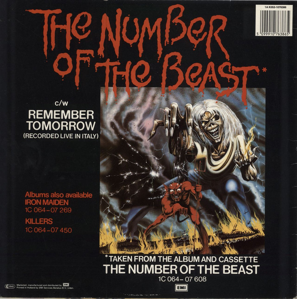 Iron Maiden The Number Of The Beast Dutch 12" vinyl single (12 inch record / Maxi-single) IRO12TH74572