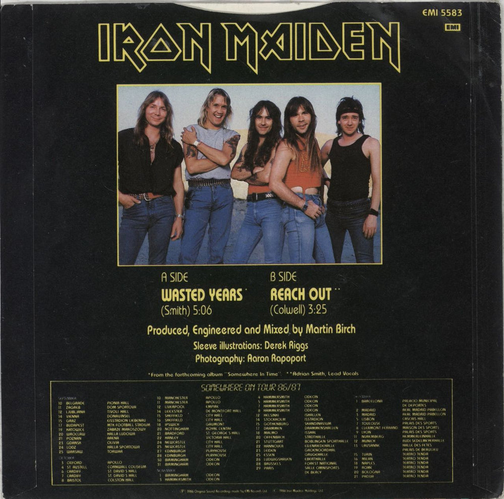 Iron Maiden Wasted Years - Inj UK 7" vinyl single (7 inch record / 45)