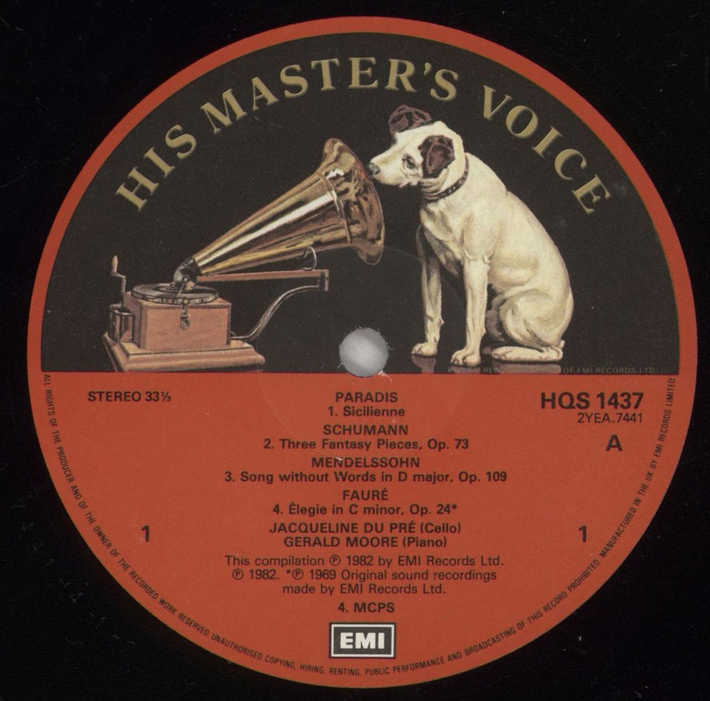 Jacqueline Du Pré A Jacqueline Du Pré Recital - EX UK vinyl LP album (LP record) J5CLPAJ875587