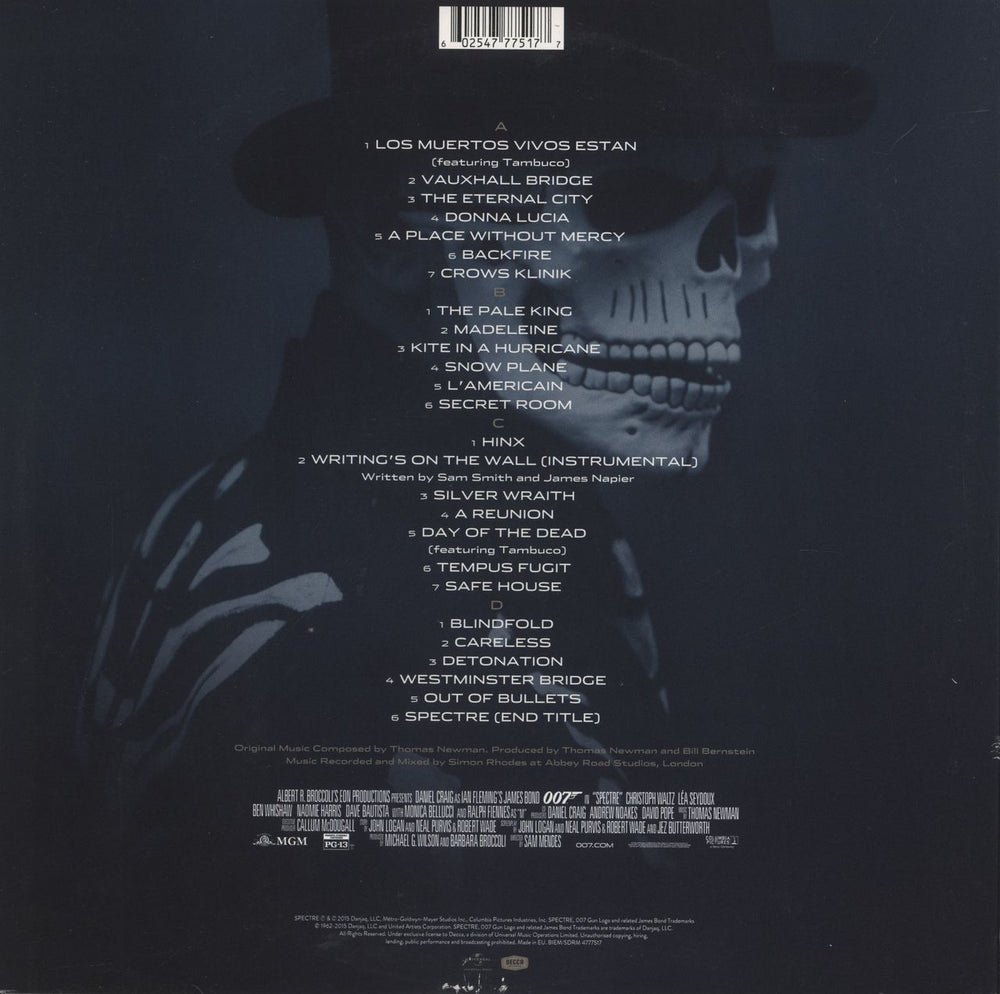 James Bond Spectre UK 2-LP vinyl record set (Double LP Album) 602547775177