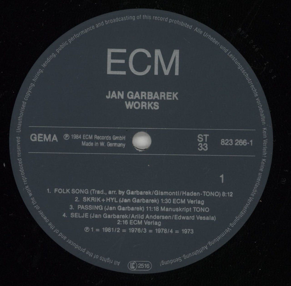 Jan Garbarek Works German vinyl LP album (LP record) KV2LPWO672951