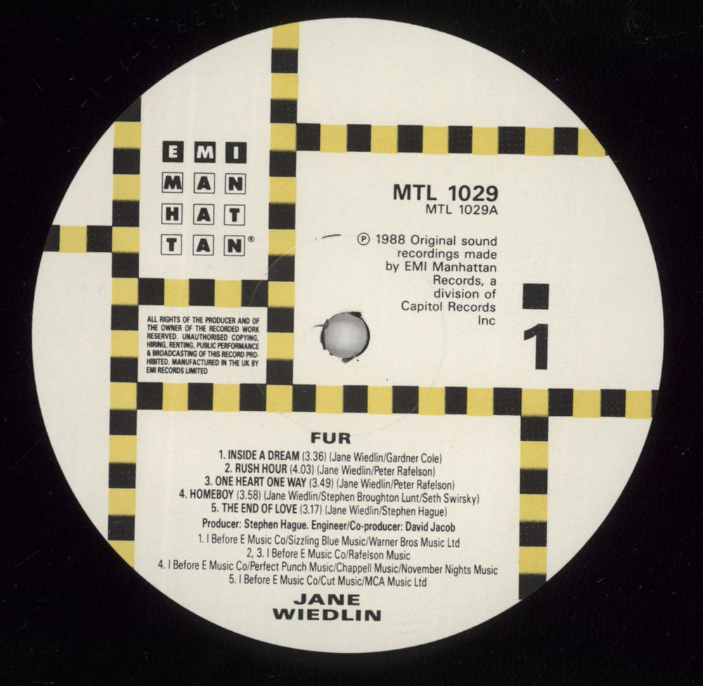 Jane Wiedlin Fur - Stickered UK vinyl LP album (LP record) WIELPFU102700