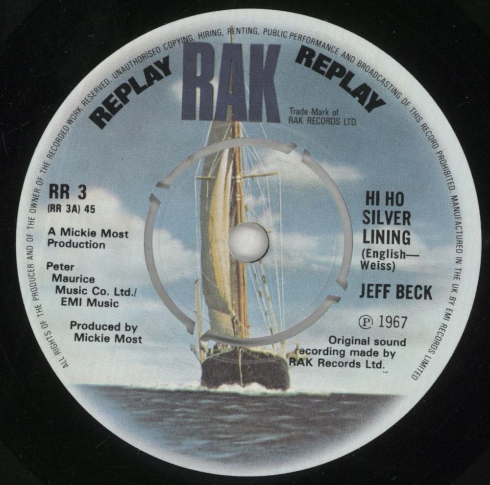 Jeff Beck Hi Ho Silver Lining + Sleeve UK 7" vinyl single (7 inch record / 45) BEK07HI189913