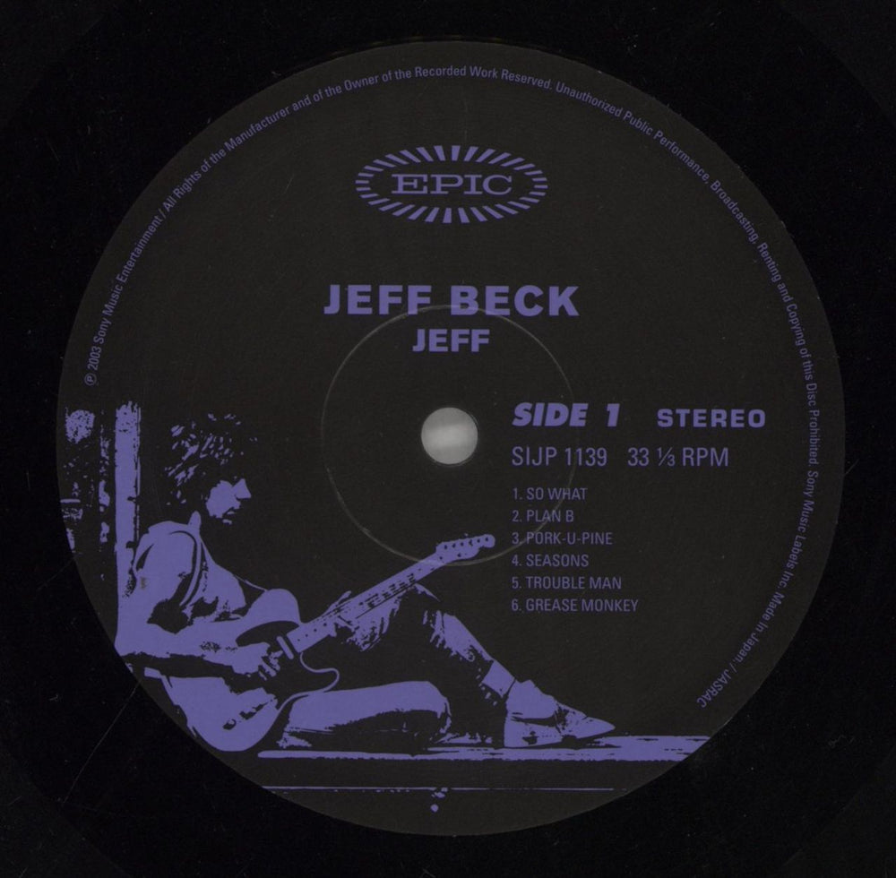 Jeff Beck Jeff Japanese vinyl LP album (LP record) BEKLPJE857977