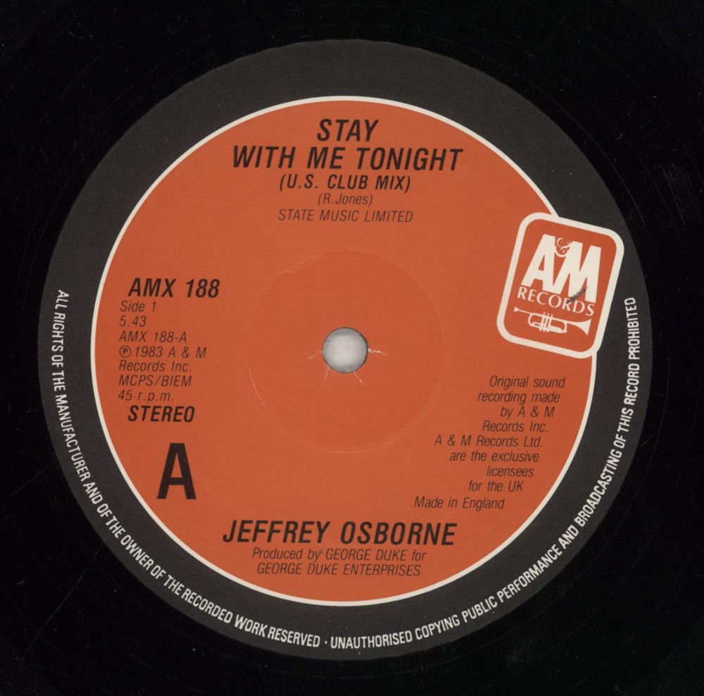 Jeffrey Osborne Stay With Me Tonight UK 12" vinyl single (12 inch record / Maxi-single) JZ-12ST577226