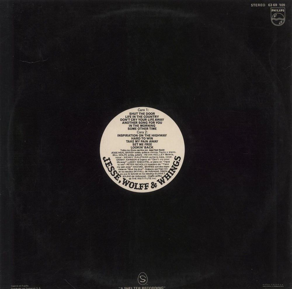 Jesse, Wolf And Whings Jesse, Wolf And Whings Spanish vinyl LP album (LP record)