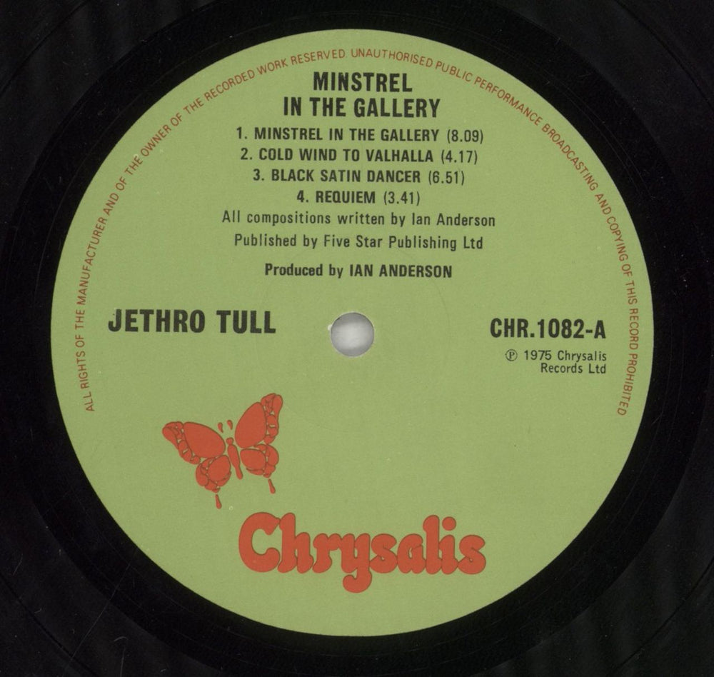 Jethro Tull Minstrel In The Gallery - 2nd - Misprint UK vinyl LP album (LP record) TULLPMI781045