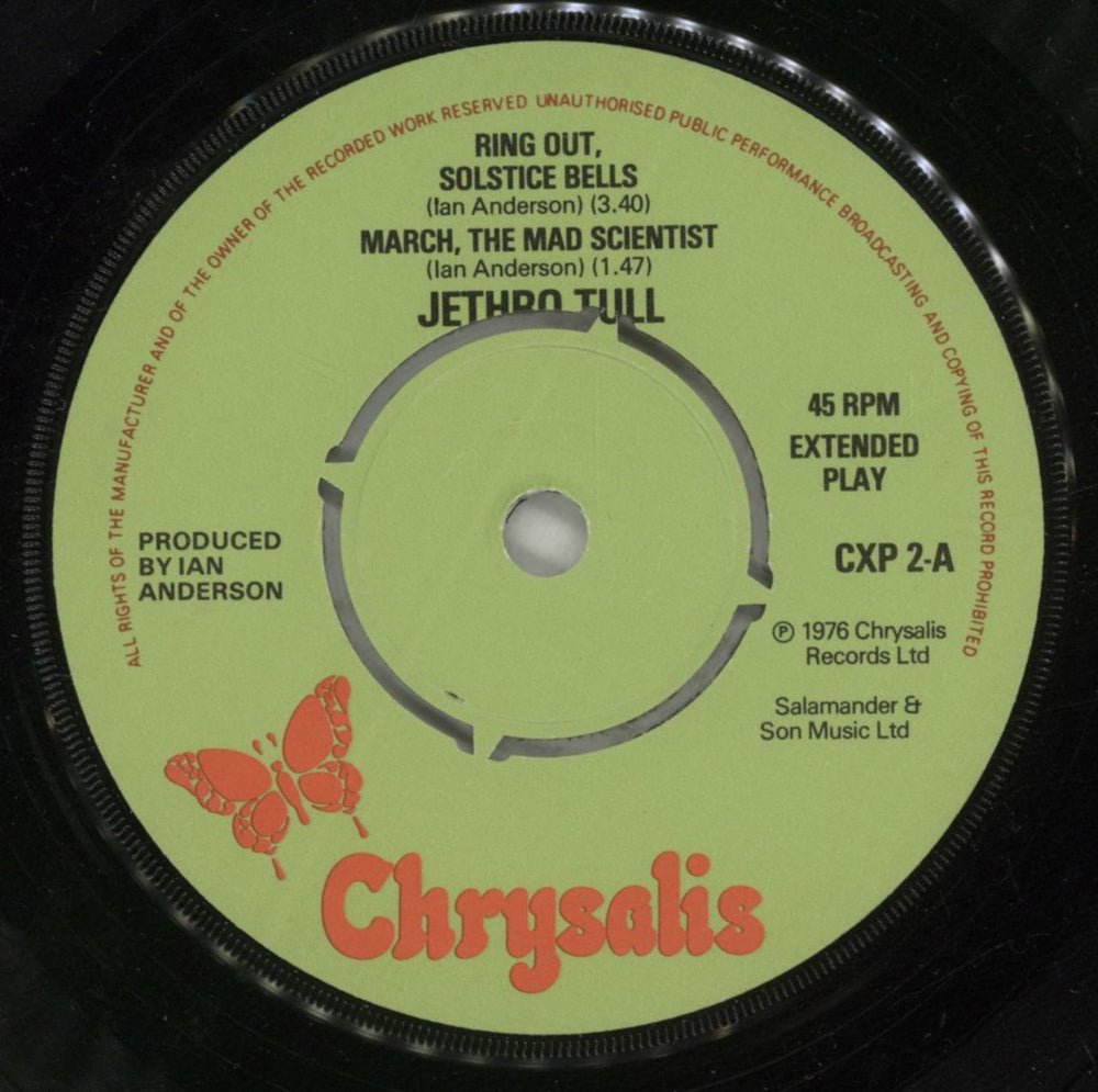 Jethro Tull Ring Out Solstice Bells EP - P/S UK 7" vinyl single (7 inch record / 45) TUL07RI51415