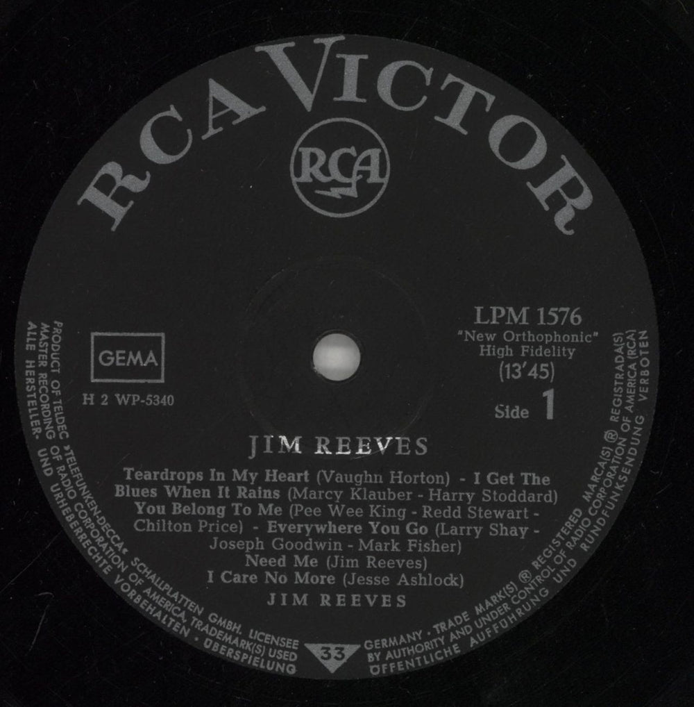 Jim Reeves Jim Reeves German vinyl LP album (LP record) JB1LPJI863574